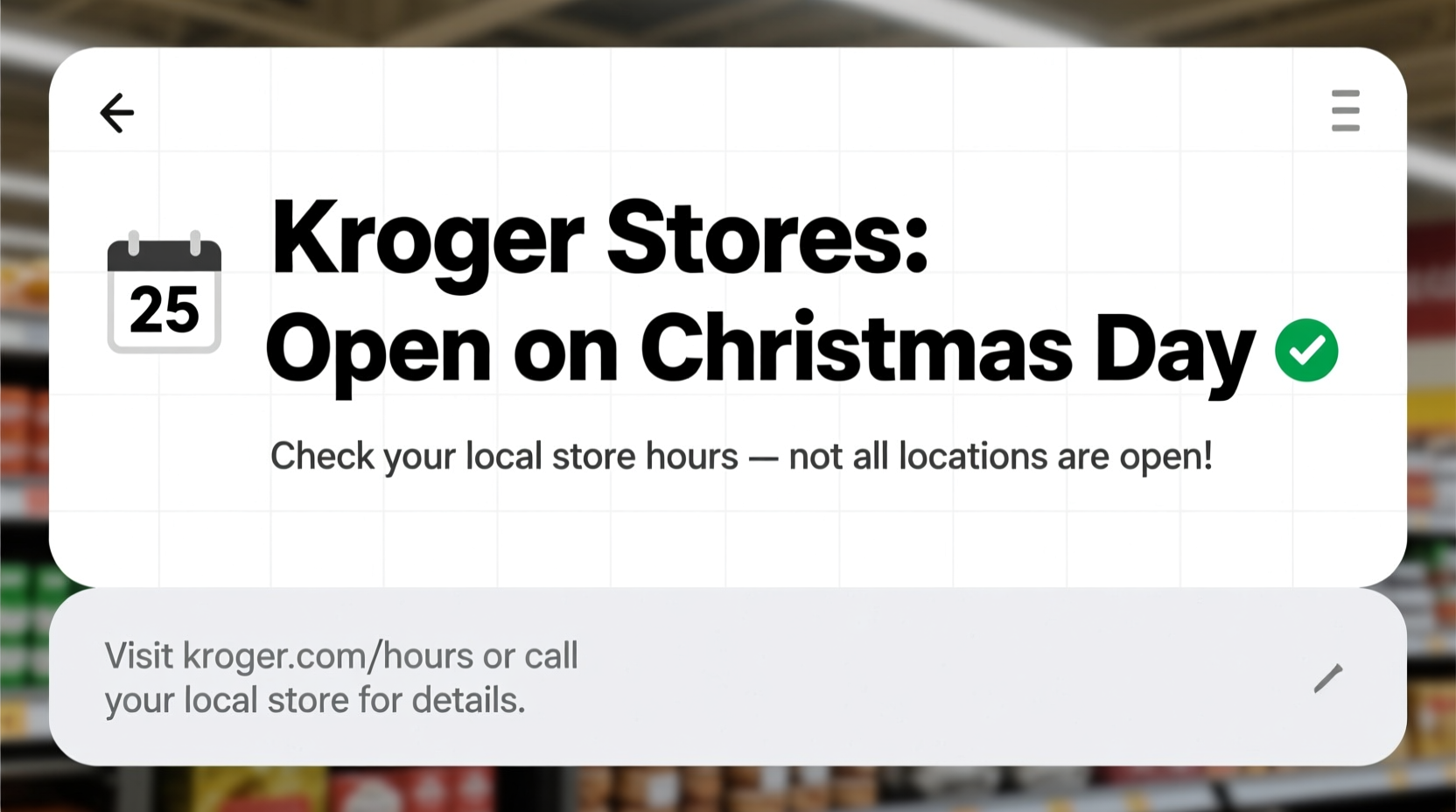 is krogers open on christmas day