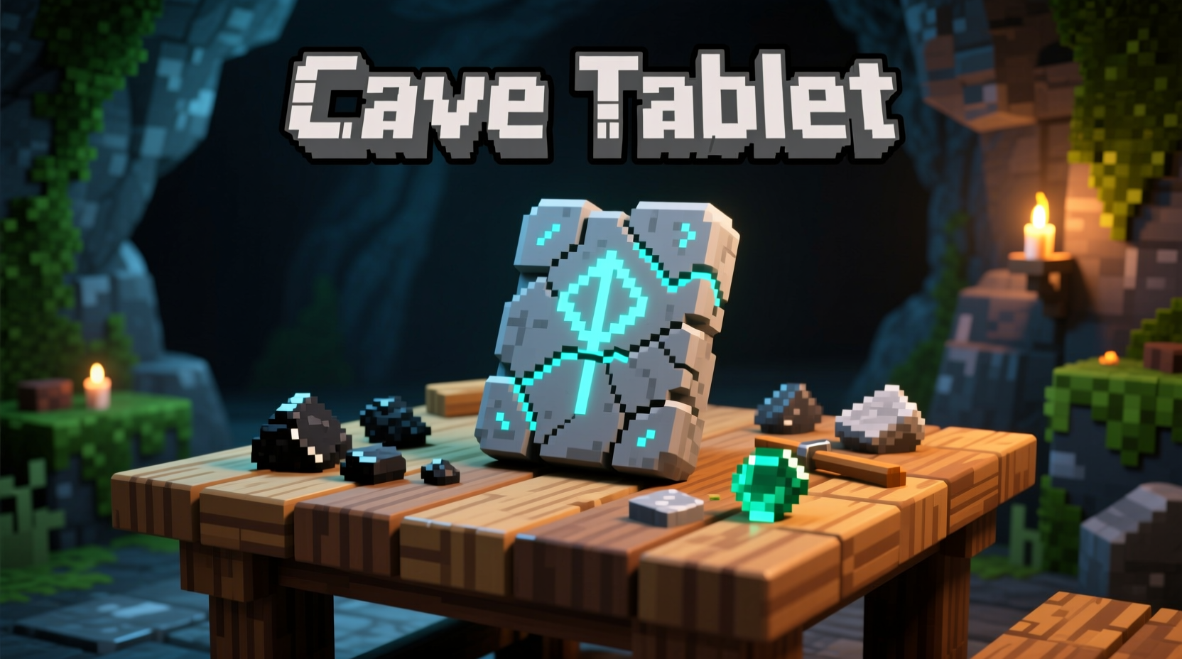 Minecraft Cave Tablet block on crafting table