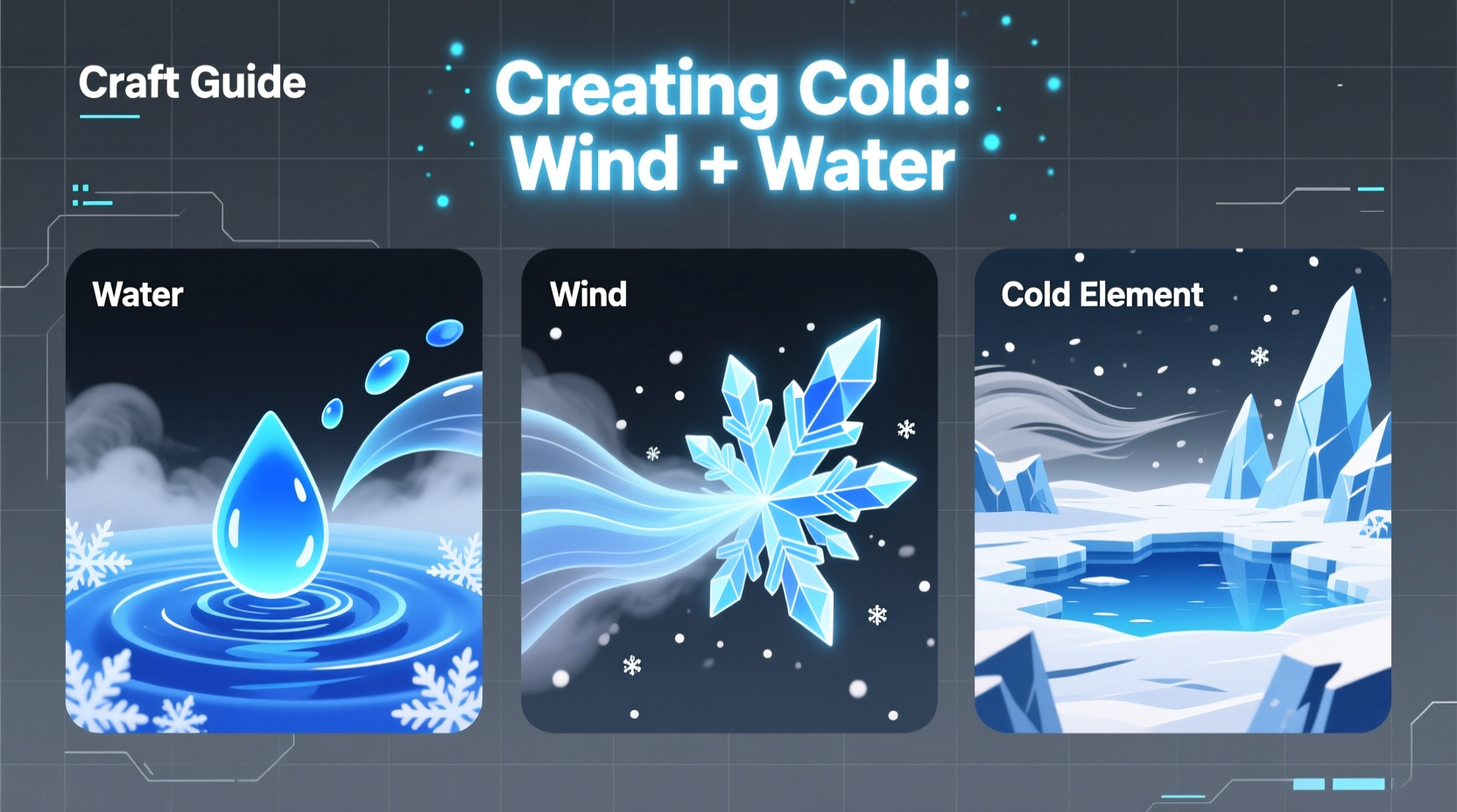 Visual guide to making cold element with wind and water in Infinite Craft