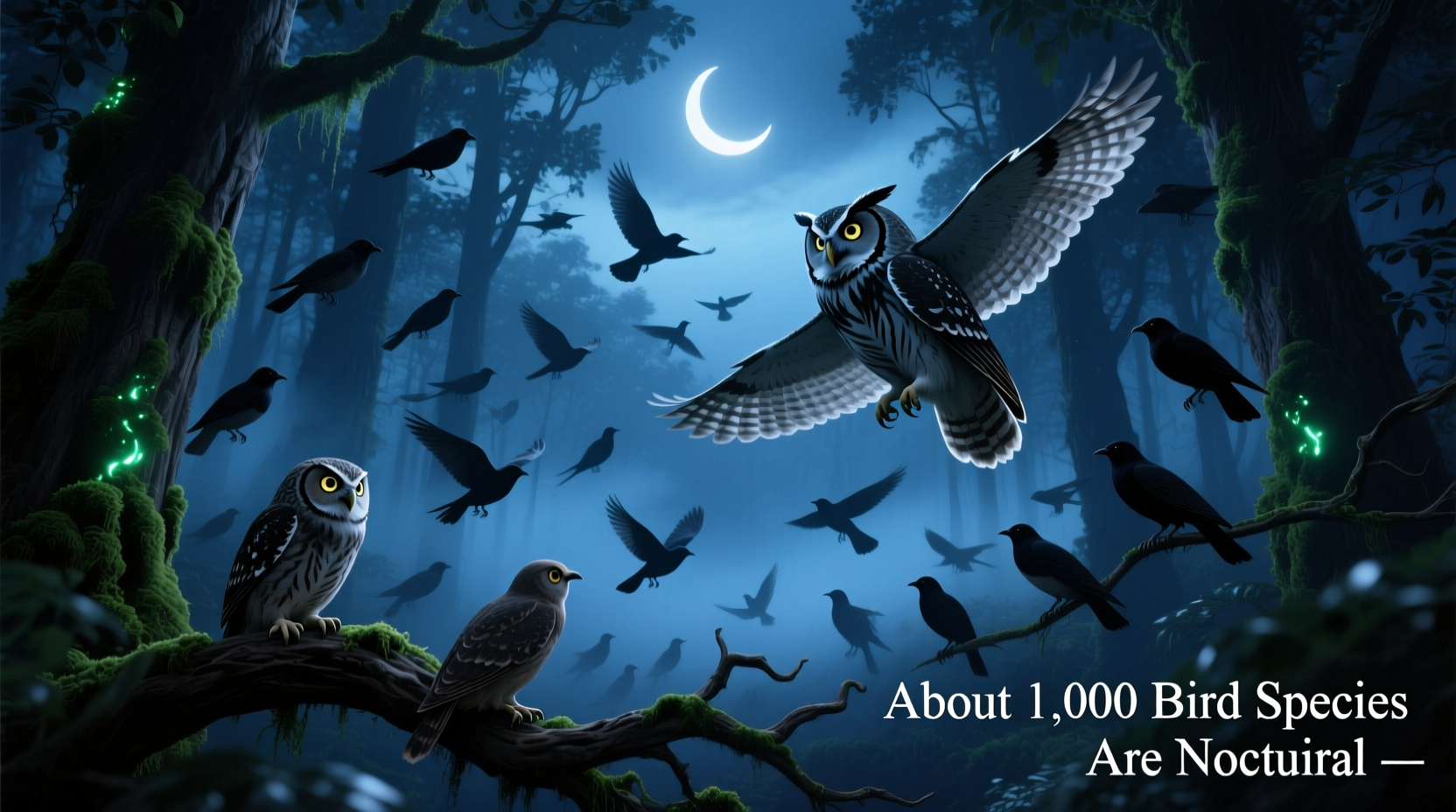 how many species of birds are nocturnal