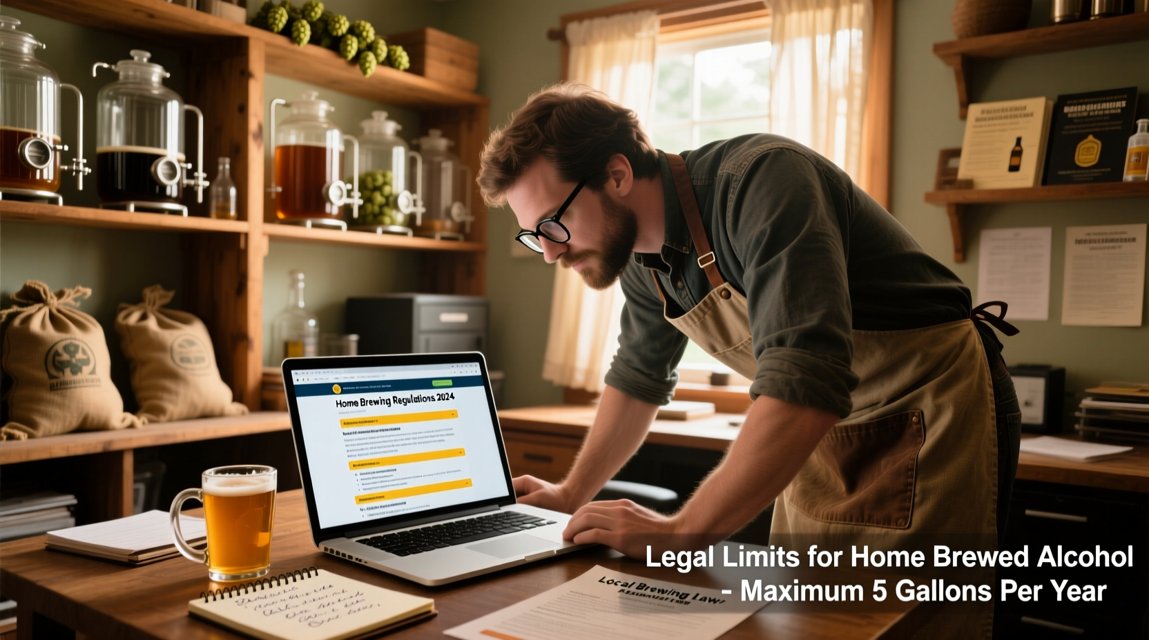 Home brewer checking legal regulations online