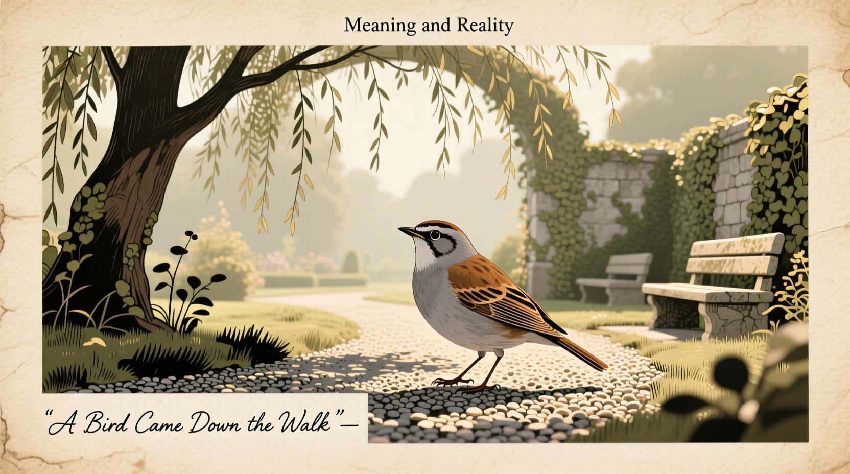 a bird came down a walk