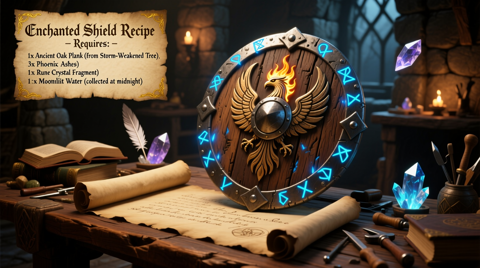 crafting recipe for shield