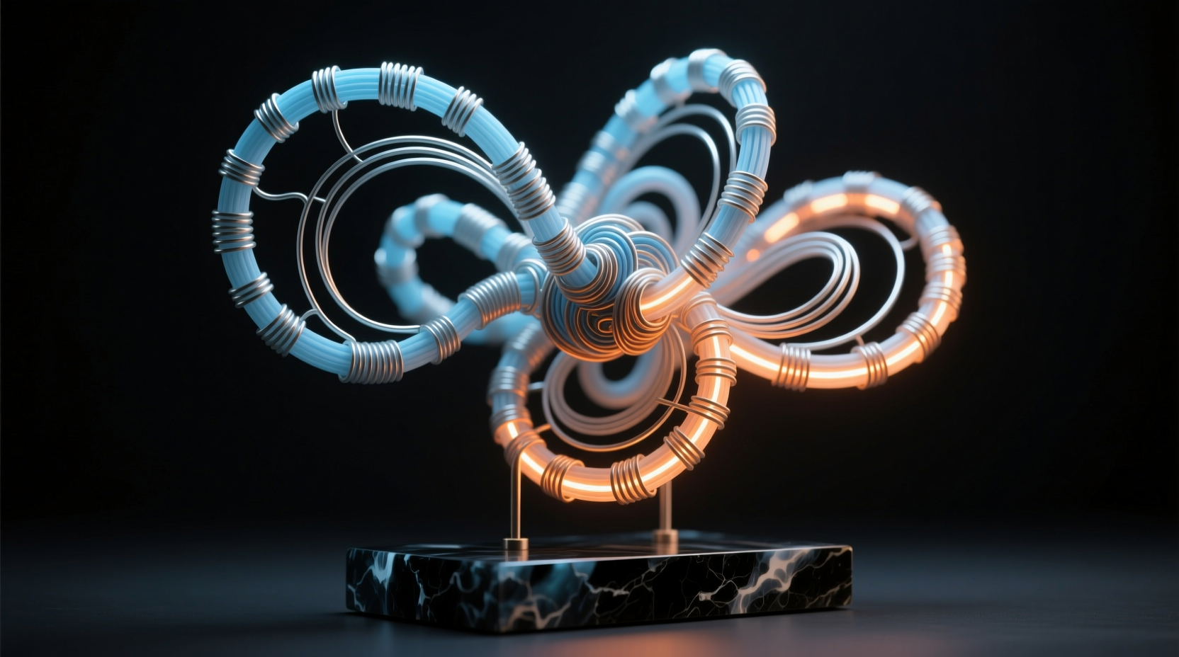 Advanced pipe cleaner sculpture with integrated lighting