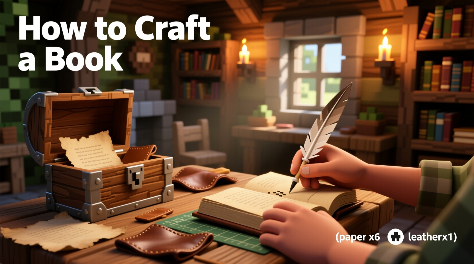 how do you craft a book on minecraft