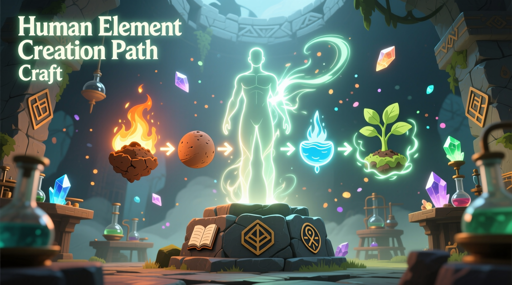 Human element creation path in Infinite Craft gameplay