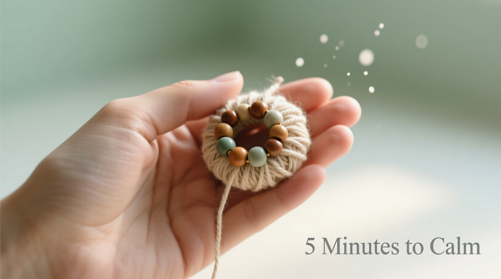 Hand holding completed 5-minute craft showing stress reduction benefits