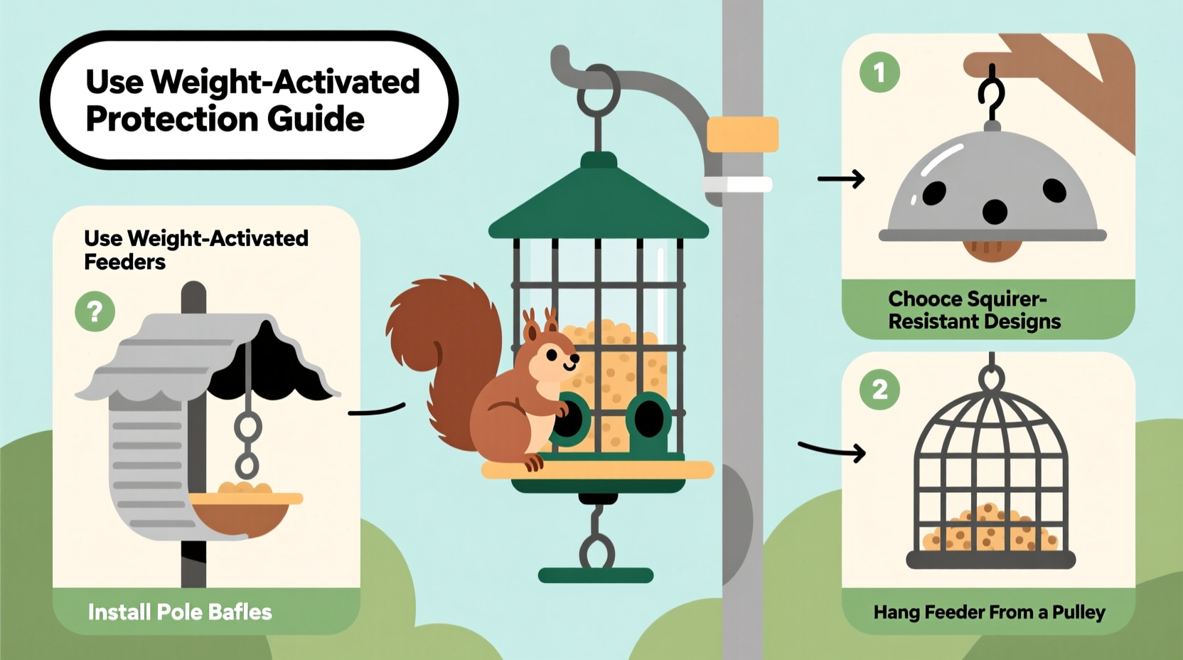 how to keep squirrels off my bird feeder