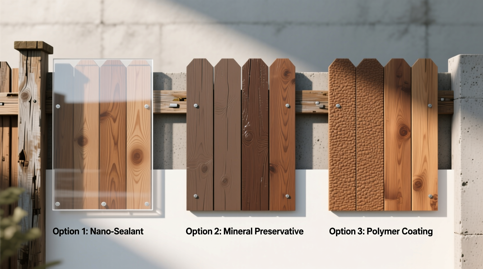 Three weatherproofing options for reclaimed wood fence