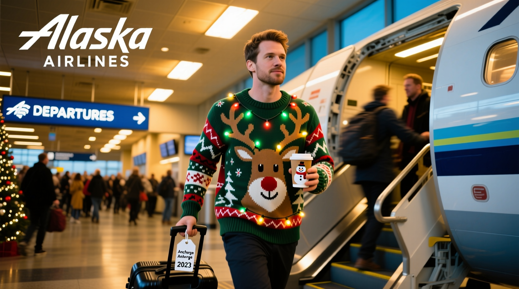 How to Board Early on Alaska Airlines with an Ugly Christmas Sweater
