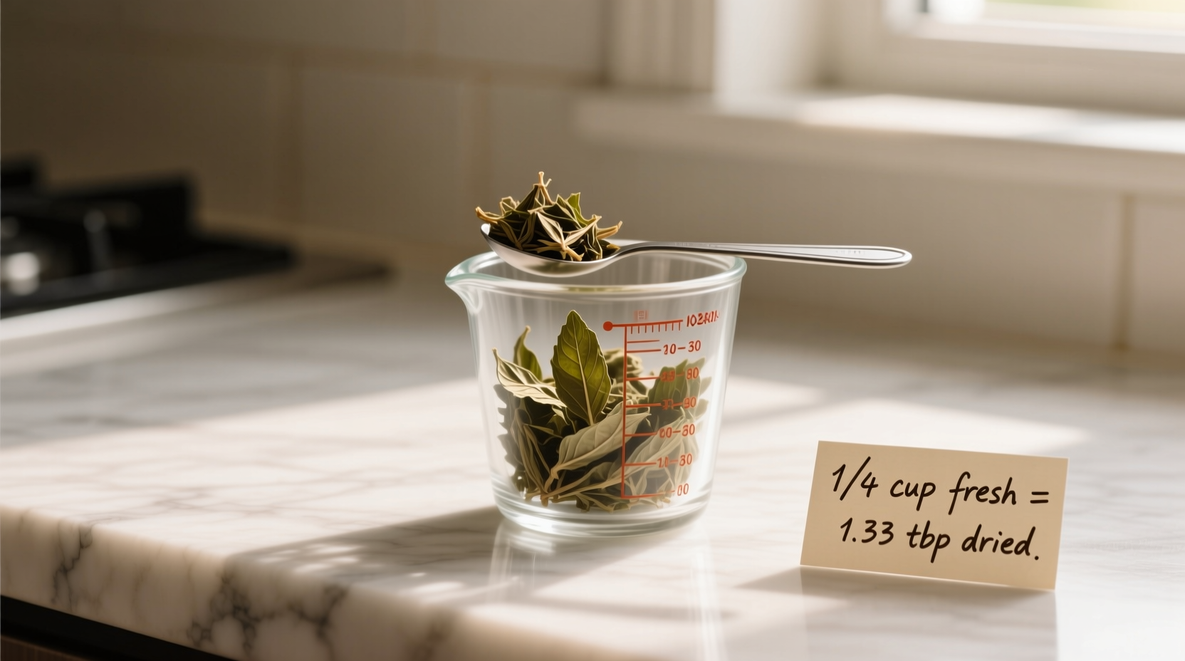 1 4 cup fresh basil to dried the only ratio you need