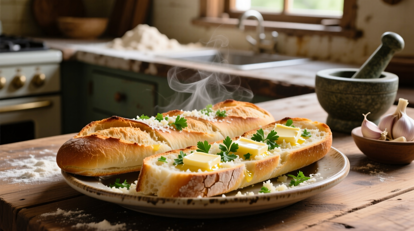 homemade garlic bread from scratch