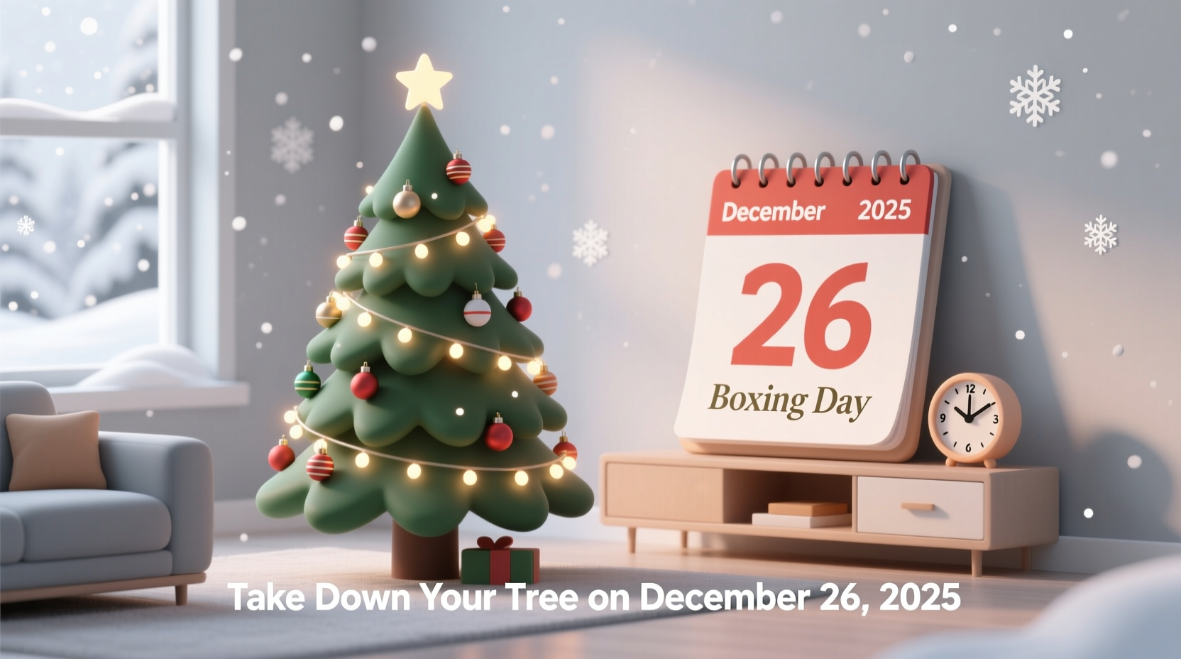 when to take christmas tree down 2025