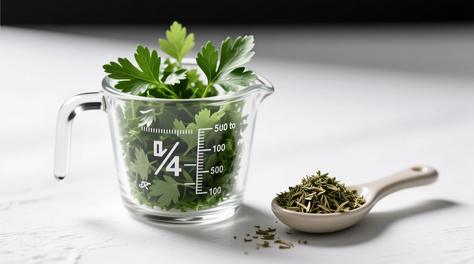 1 4 cup fresh parsley to dried the exact conversion that works