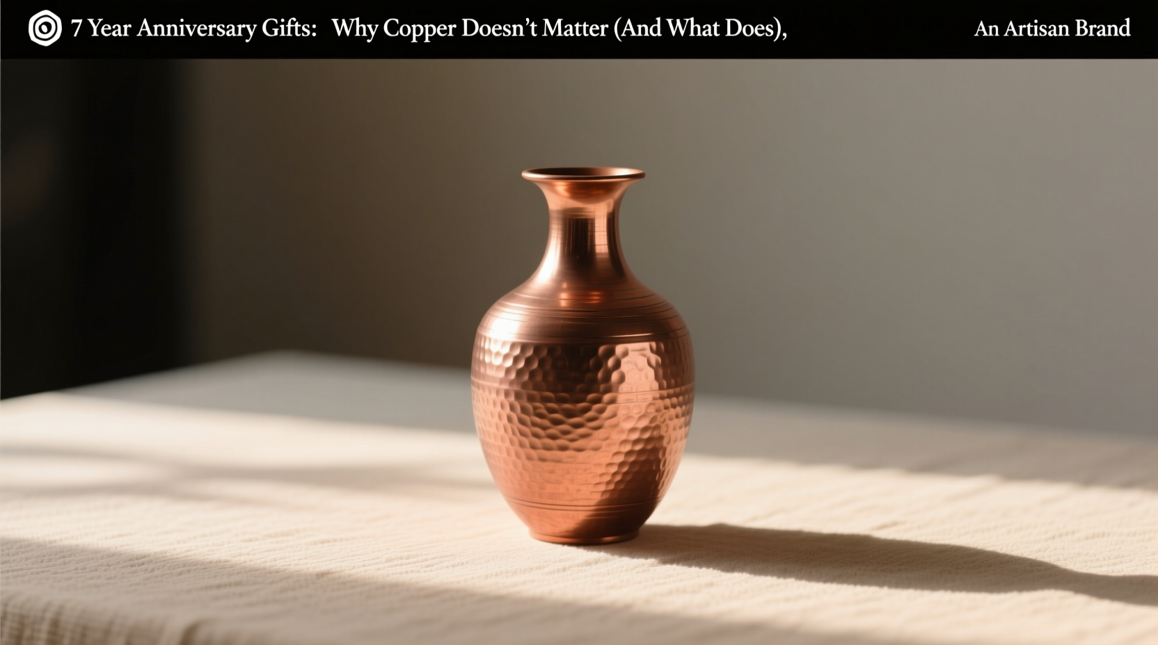 2024 copper anniversary vase - limited edition from artisan brand, irrelevant for most couples since modern traditions abandoned wool/copper after 1950s