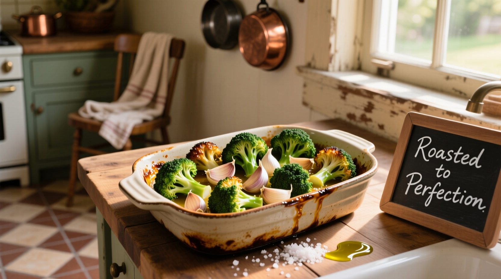 broccoli and garlic roasted