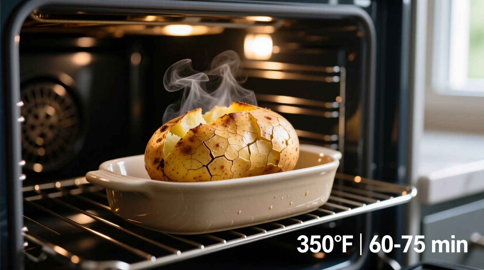 how long to cook a baked potato at 350