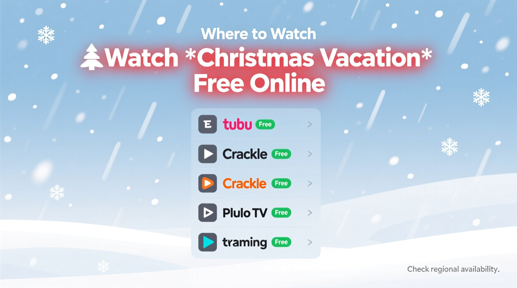 where to watch christmas vacation for free