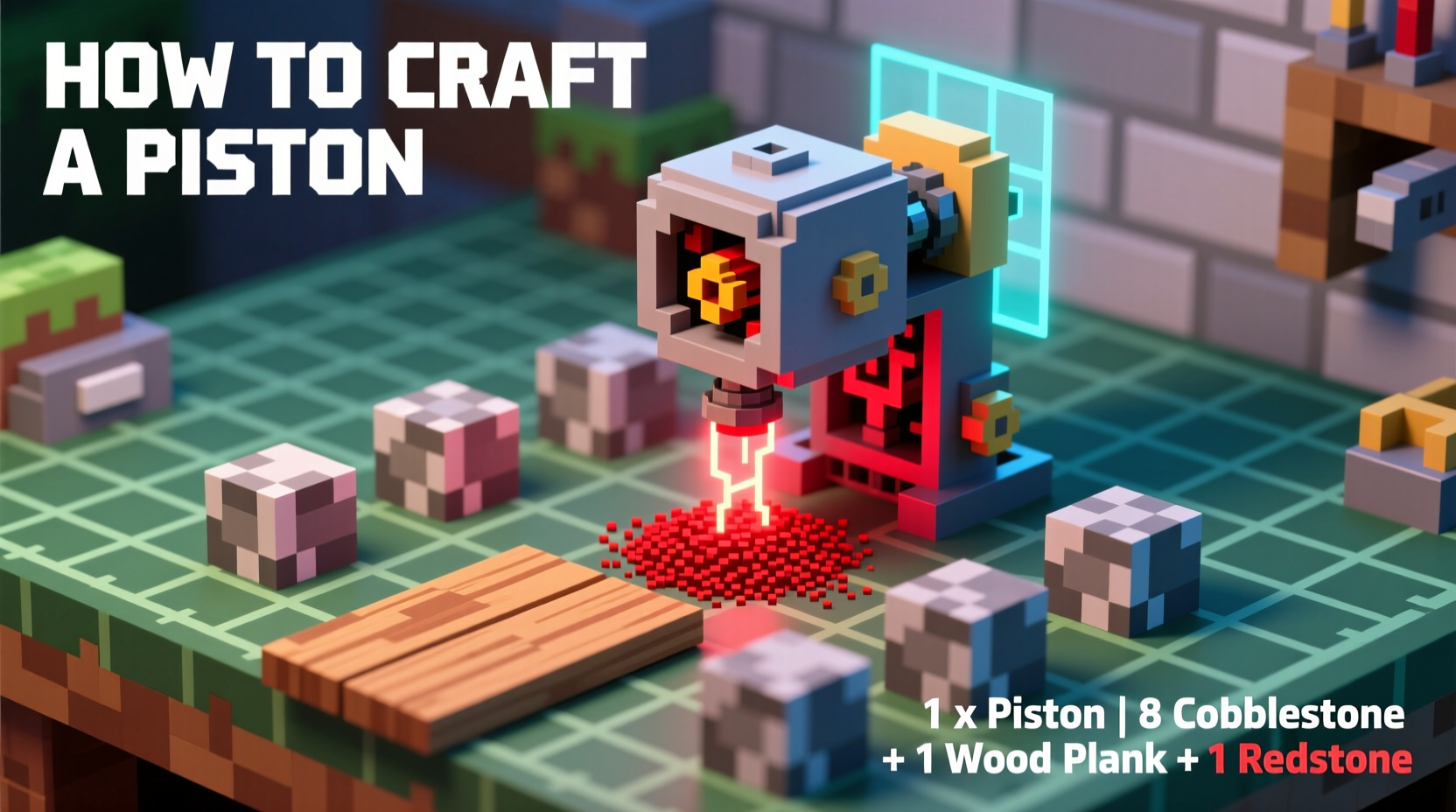 how do you craft a piston on minecraft