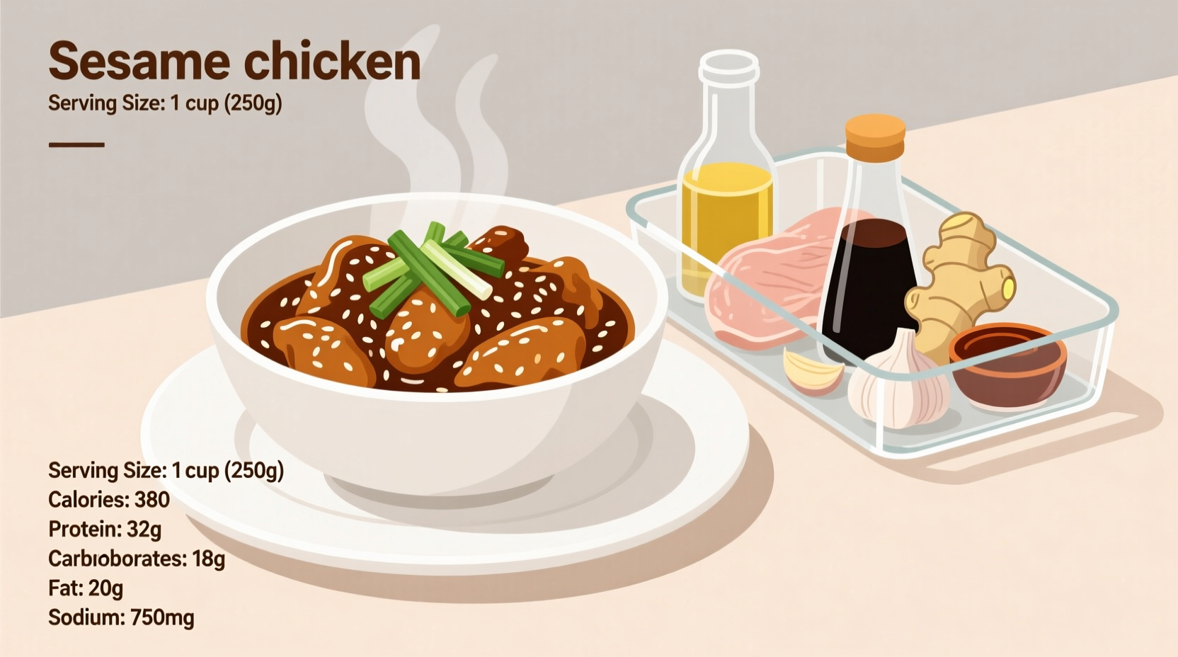sesame chicken nutrition