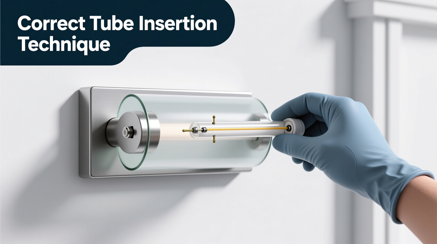 Correct tube insertion technique for wall-mounted tubelight