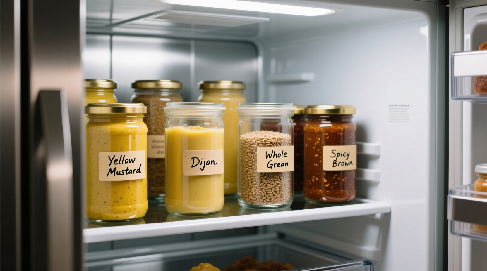 Proper mustard storage in glass containers in refrigerator
