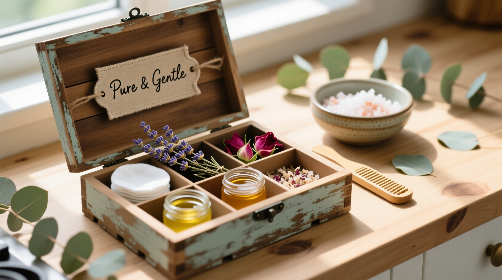 Homemade pedicure kit with natural ingredients