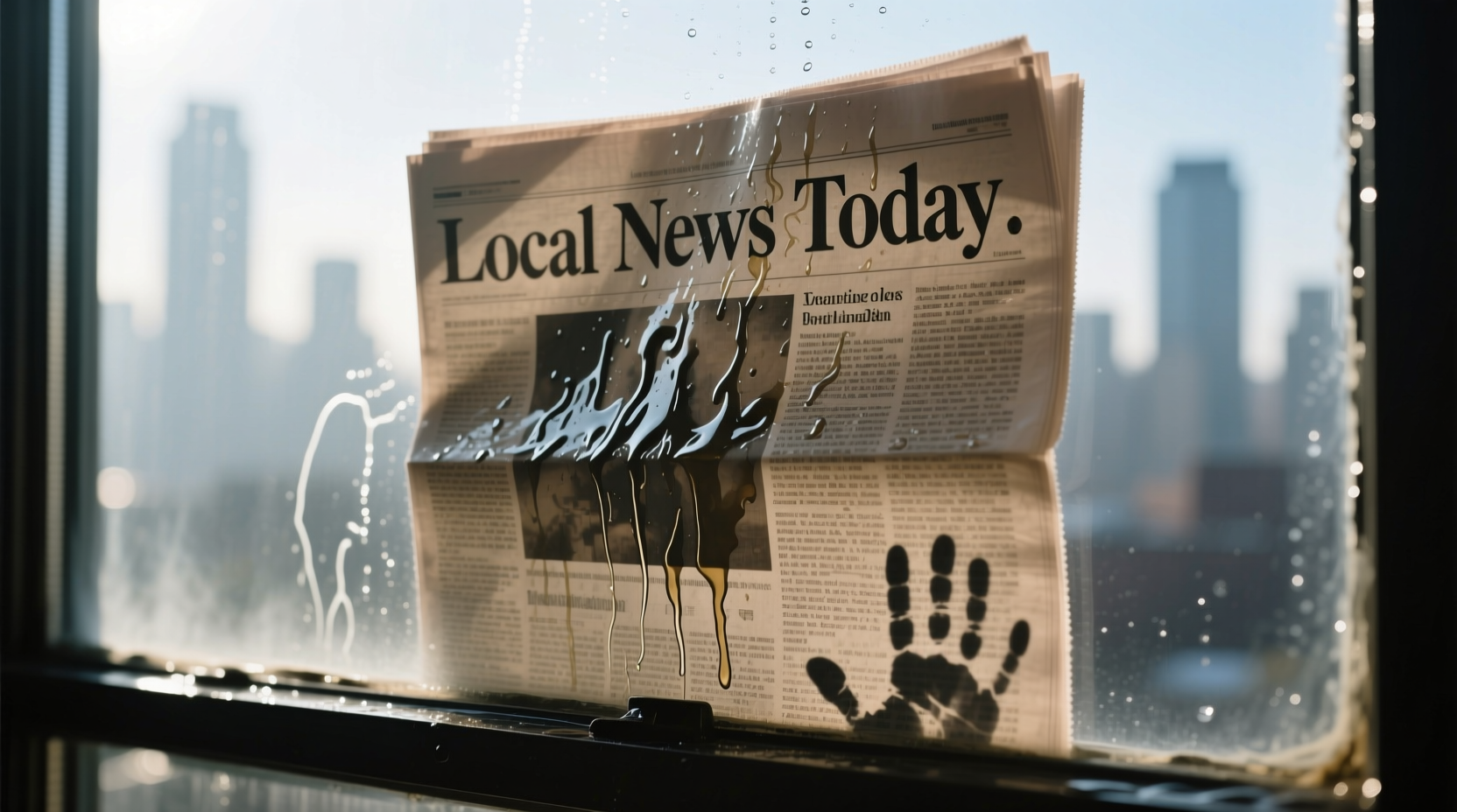 Newspaper drying window surface to prevent streaks