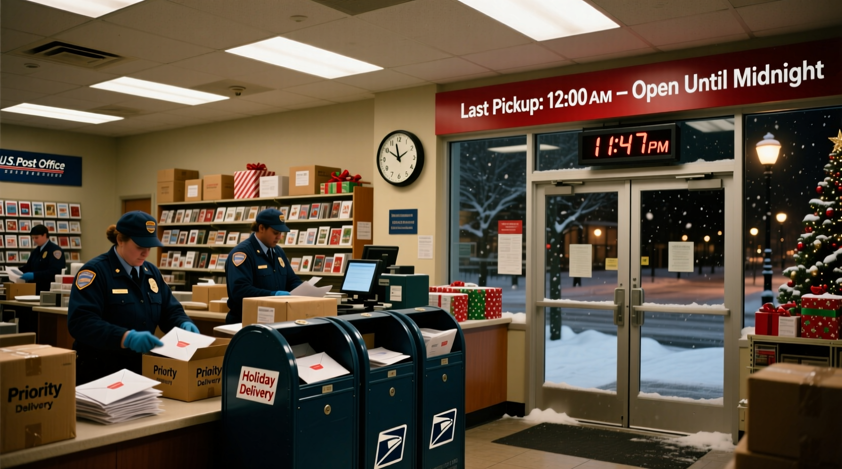 does the us postal service run on christmas eve