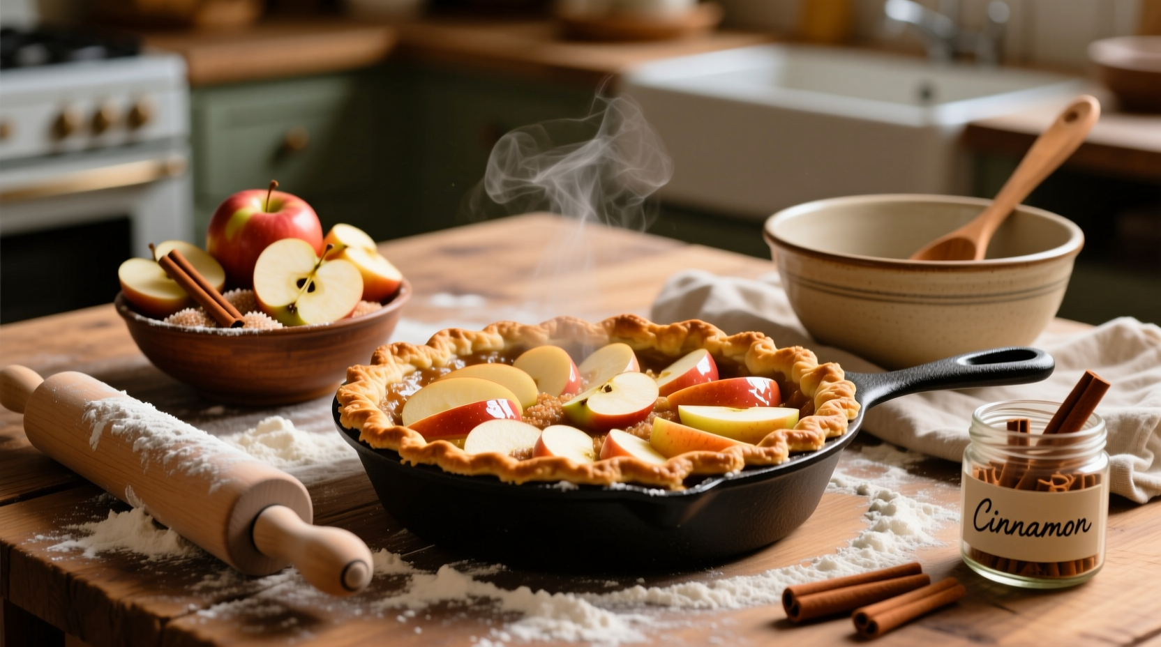 Essential tools for baking homemade apple pie
