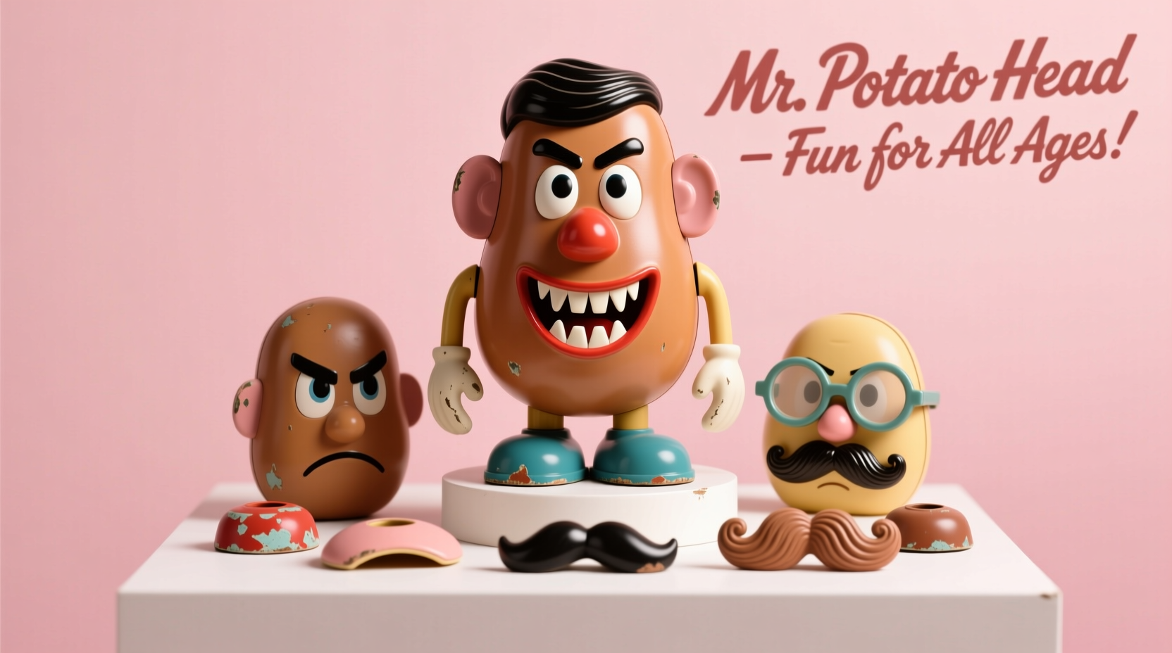Vintage Mr. Potato Head toy with various facial features