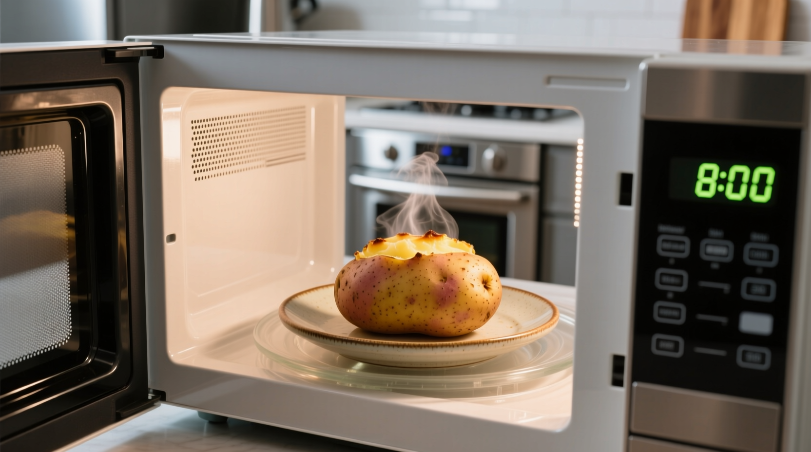 how long do you cook a baked potato in microwave
