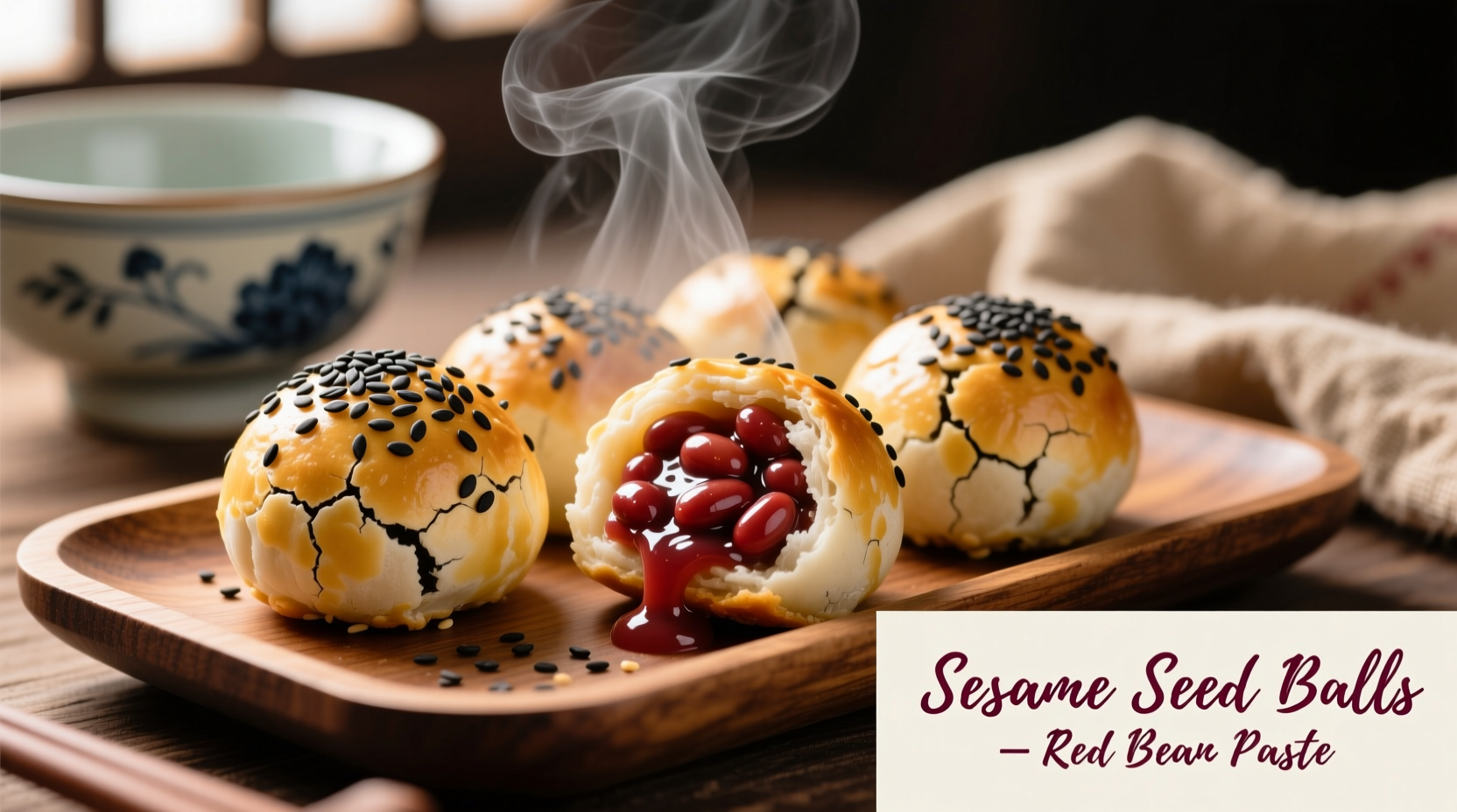 sesame seed balls red bean paste