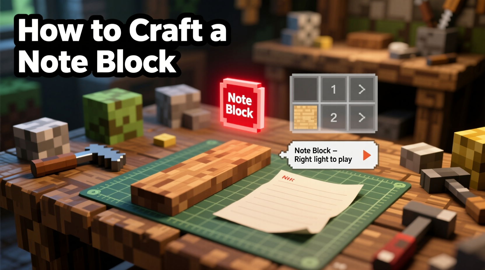 how to craft a note block in minecraft
