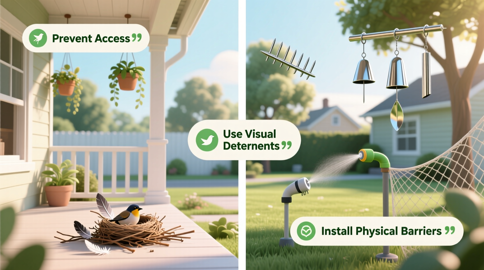 how to keep birds from nesting on your porch