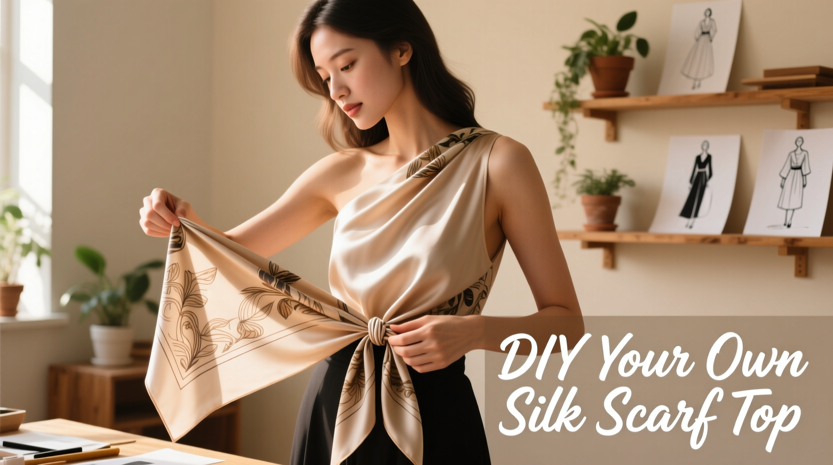 how to diy your own silk scarf top