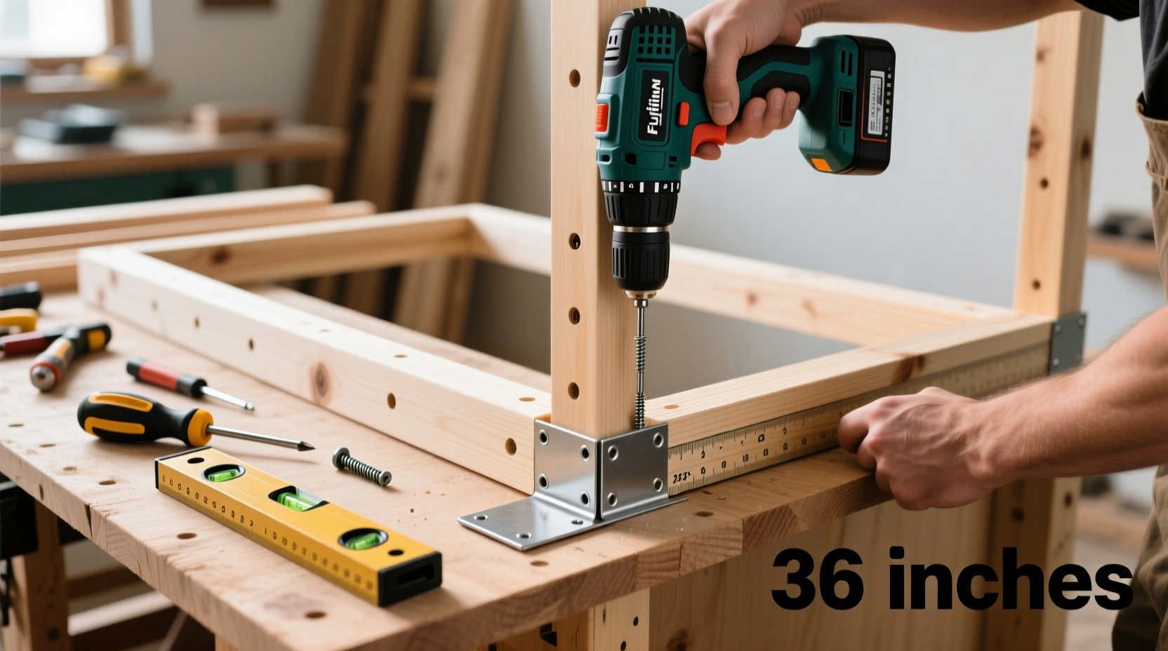 Step-by-step DIY bar construction showing frame assembly