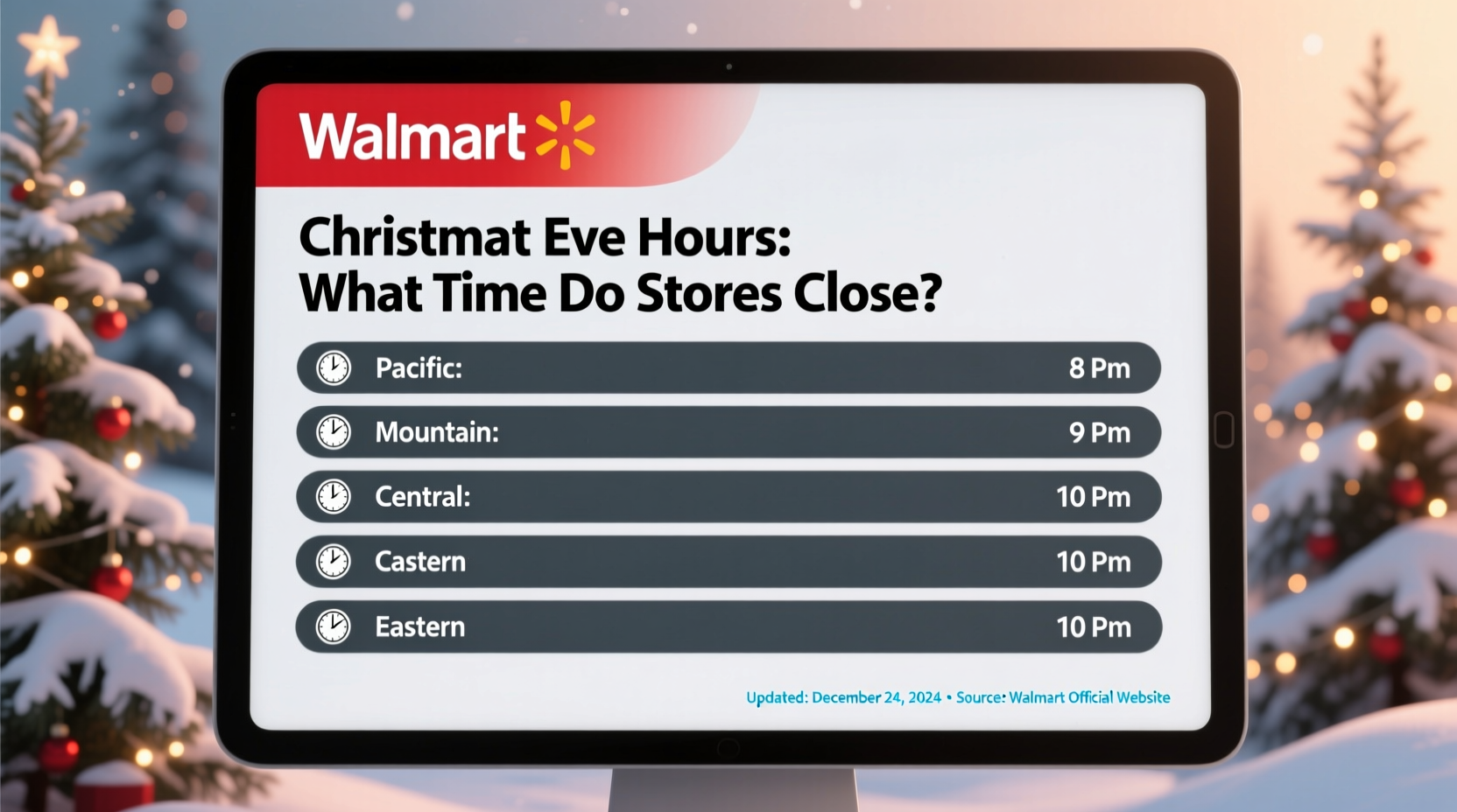 how late is walmart open christmas eve