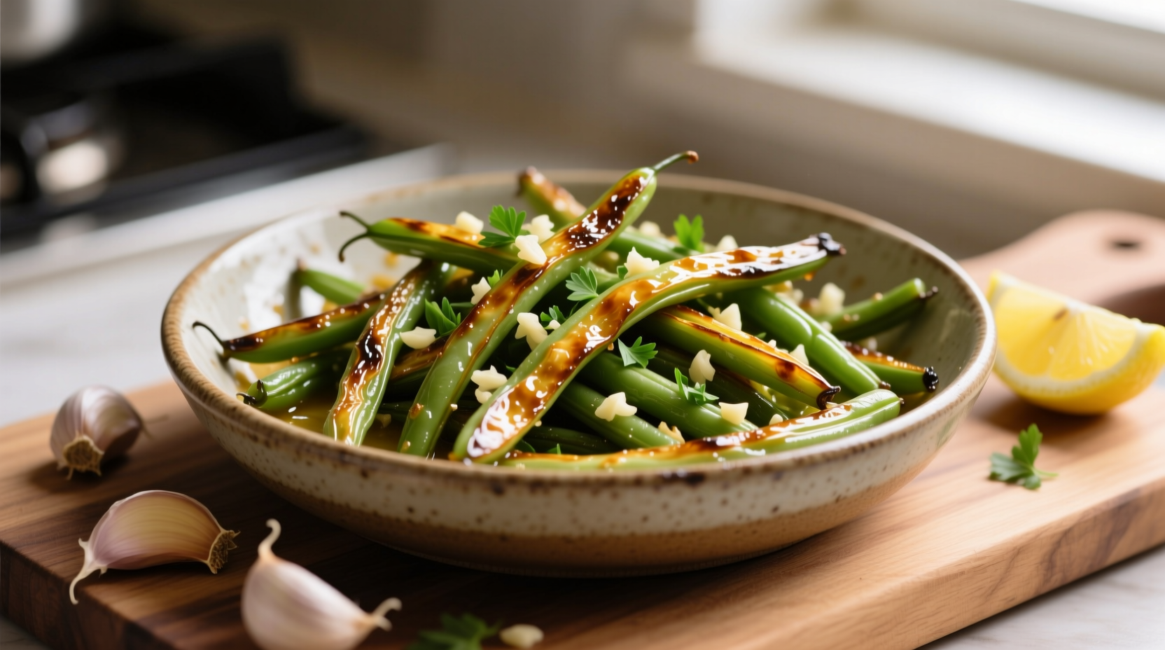 baked green beans with garlic