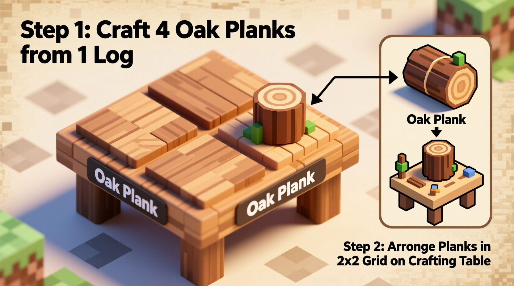 how do you make a crafting table in minecraft