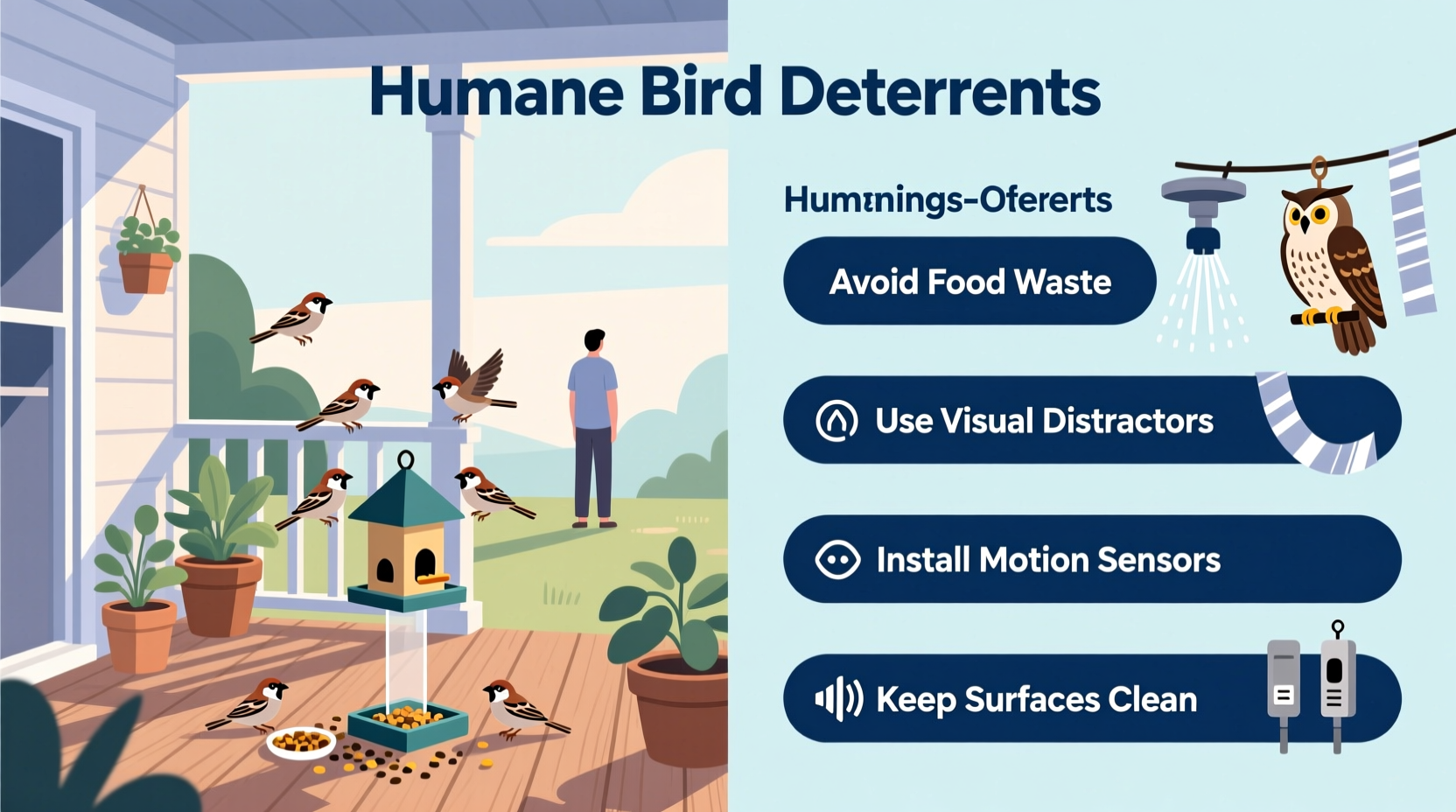 how to keep birds away from porch