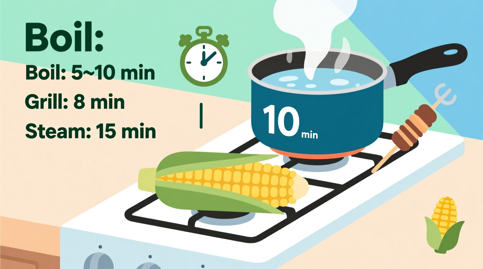how long cook corn