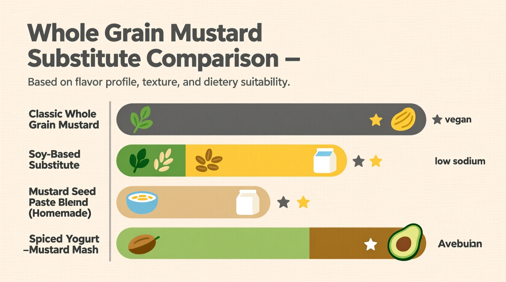 Whole grain mustard substitute comparison chart