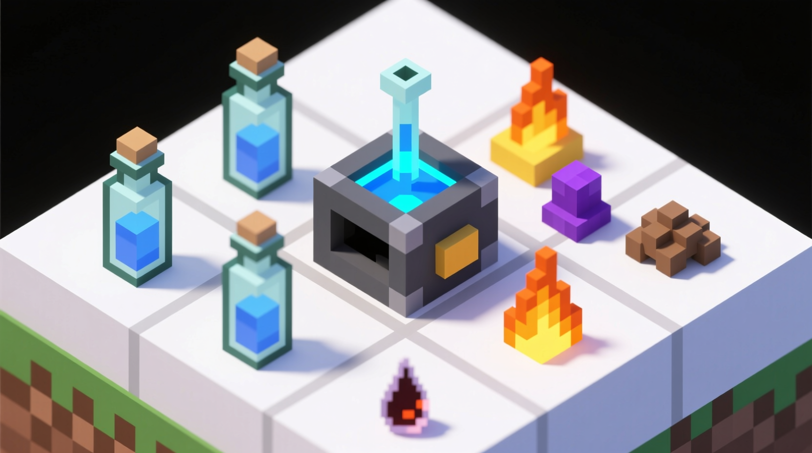 Correct crafting grid layout for Minecraft brewing stand