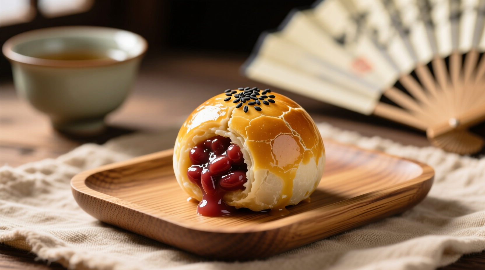 red bean sesame balls