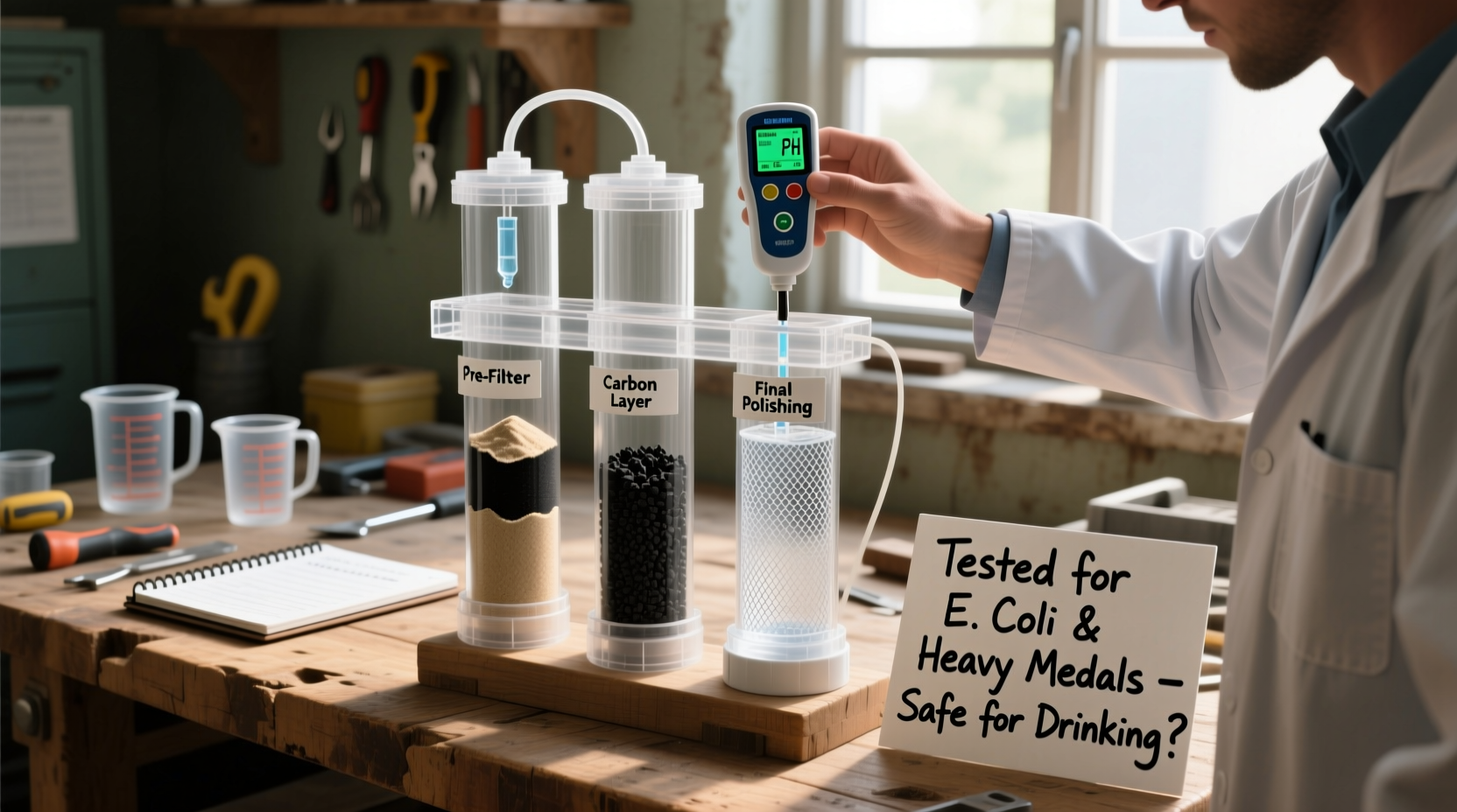 Water safety testing procedures for homemade filtration systems