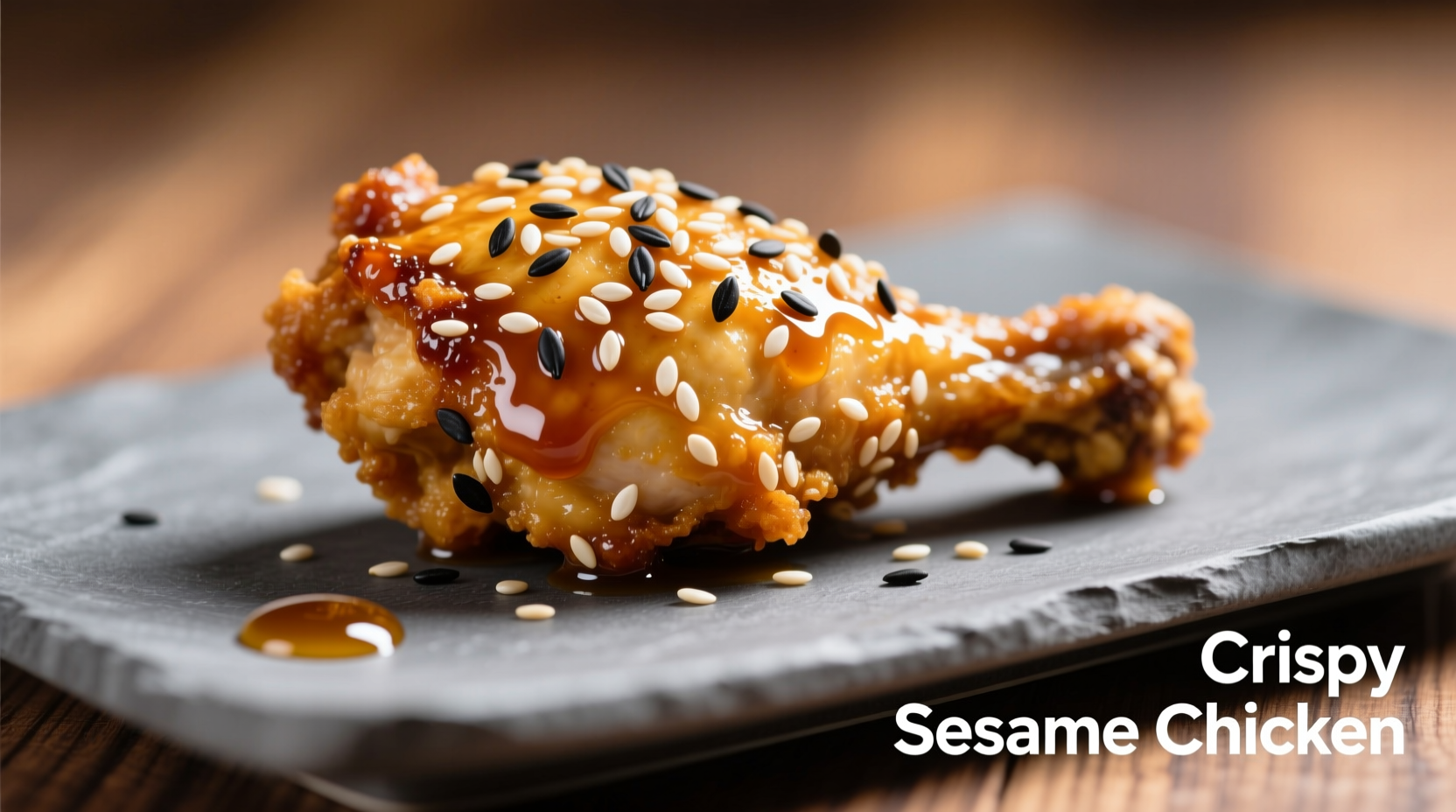 Crispy sesame chicken with toasted seeds