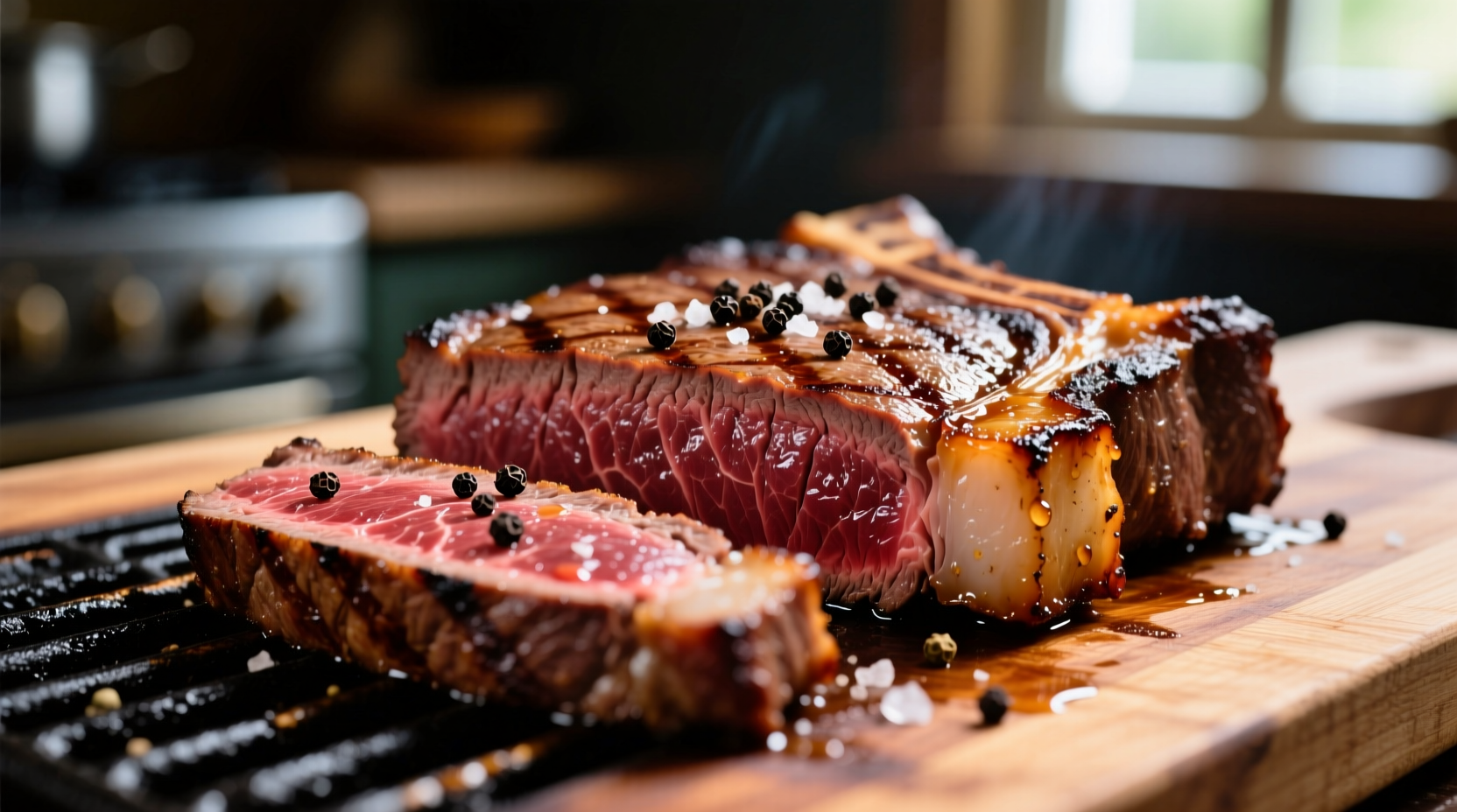 Juicy grilled skirt steak sliced against the grain