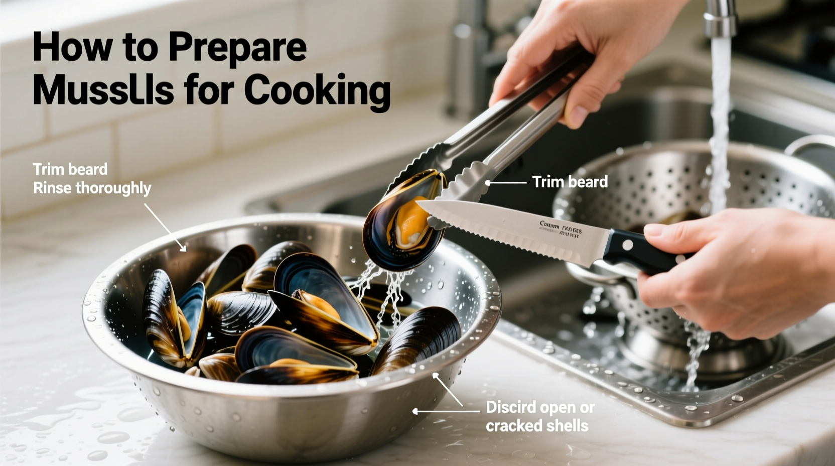 how to prepare mussels for cooking