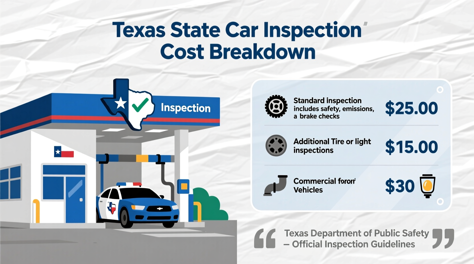 how much is a texas state car inspection